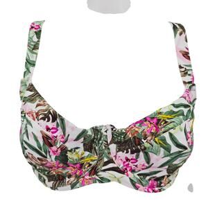 Victoria's Secret Floral Bikini Top Green 36DD